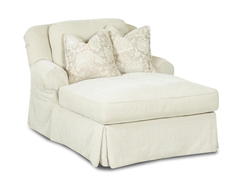 Klaussner Charleston Chaise Lounge with 2 Accent Pillows | Darvin